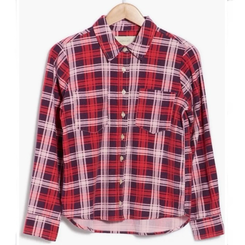 THE GREAT The Scouting Plaid Button-Up Shirt
